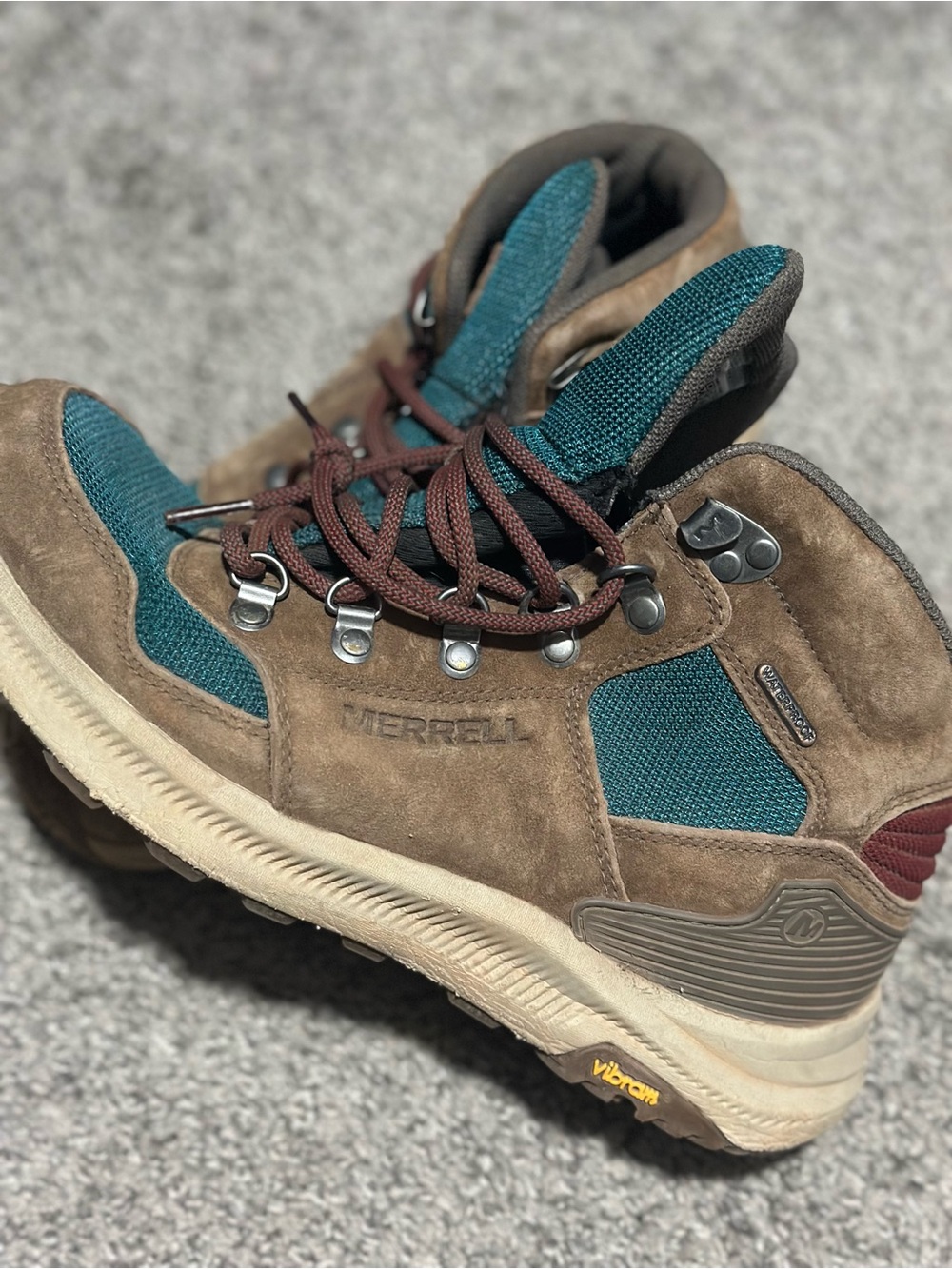 Merrell Brown Suede and Teal Women's Hiking Boots